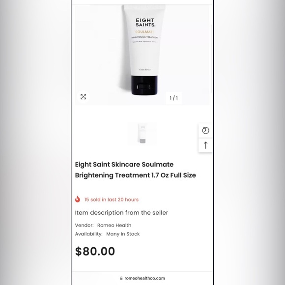 EIGHT SAINTS Soulmate Brightening
Treatment 1.7 Oz - Picture 2 of 7